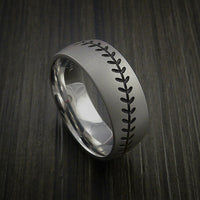 Titanium Baseball Ring with Bead Blast Finish