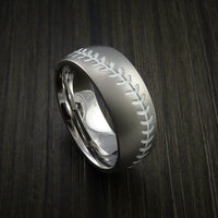 Titanium Baseball Ring with Bead Blast Finish