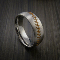 Titanium Baseball Ring with Satin Finish