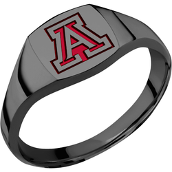 University of Arizona Custom Collegiate Black Zirconium Signet Ring