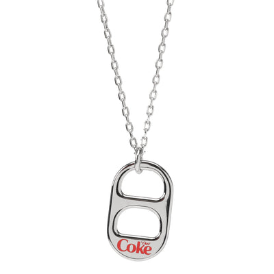 Diet Coke Coca-Cola Tab Silver Necklace