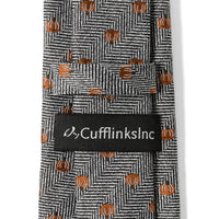 Holiday Pumpkin Herringbone Tie