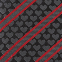 Black Heart Striped Men's Tie
