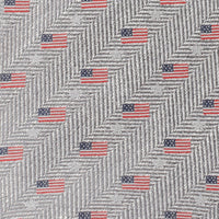 Light Gray Herringbone American Flag Men's Tie