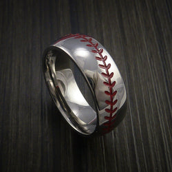 Cobalt Chrome Baseball Ring with Polish Finish