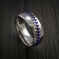 Cobalt Chrome Baseball Ring with Polish Finish