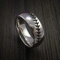 Cobalt Chrome Baseball Ring with Polish Finish