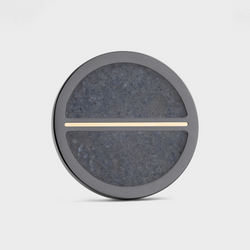 Black Titanium Golf Ball Marker with Crushed Sapphire Inlay and 14K Gold Alignment Line