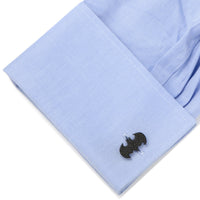 DC Batman Stainless Steel Black Pave Crystal Cufflinks