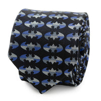 DC Batman Blue Blocked Black Men's Tie