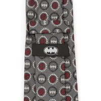 DC Batman Medallion Symbol Charcoal Silk Men's Tie