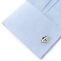 DC Superman Black Onyx Stainless Steel Cufflinks
