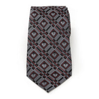 DC Superman Geometric Gray Silk Men's Tie