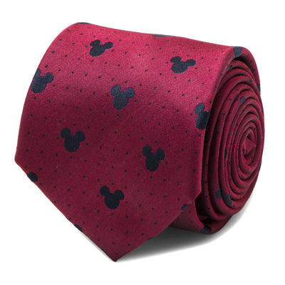 Disney Mickey Mouse Red Pin Dot Men's Tie