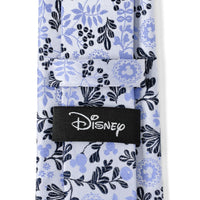 Disney Mickey Mouse Floral Silhouette Blue and White Tie
