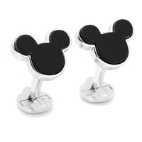 Disney Mickey Mouse Sterling Silver and Onyx Cufflinks