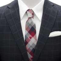 Disney Mickey Mouse Red and Blue Plaid Men's Tie