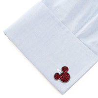 Disney Mickey Mouse Maroon Crystal Cufflinks
