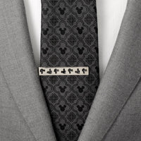 Disney Mickey Mouse Silhouette Cutout Silver Tie Bar