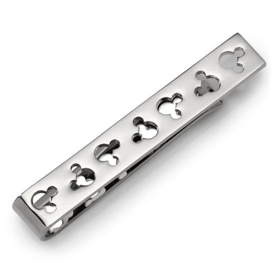 Disney Mickey Mouse Silhouette Cutout Silver Tie Bar