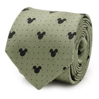 Disney Mickey Mouse Silhouette Dot Green Men's Tie