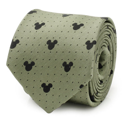 Disney Mickey Mouse Silhouette Dot Green Men's Tie