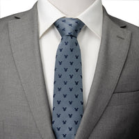 Disney Mickey Mouse Silhouette Blue Herringbone Men's Tie