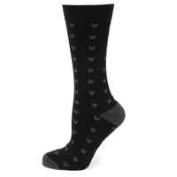 Disney Mickey Mouse Silhouette Motif Black Sock and Mickey Blue Lapel Pin Gift Set