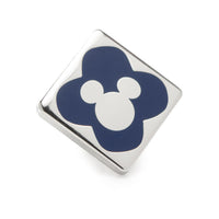 Disney Mickey Mouse Silhouette Motif Black Sock and Mickey Blue Lapel Pin Gift Set