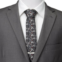 Disney The Nightmare Before Christmas Black Gray Pattern Men's Tie