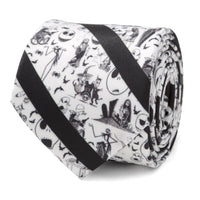 Disney The Nightmare Before Christmas Striped Black Men's Tie