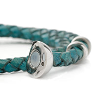 Disney Mickey Mouse Silhouette Teal Leather Wrap Bracelet