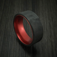 Solid Carbon Fiber Men's Ring with Anodized Sleeve Custom Made