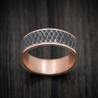 14K Gold and Tantalum Fish Scale Pattern Textured Ring