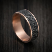 14K Gold and Tantalum Mountain Rock Pattern Textured Ring