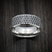 14K Gold Men's Ring with Half Eternity Black Diamonds Custom Made Band