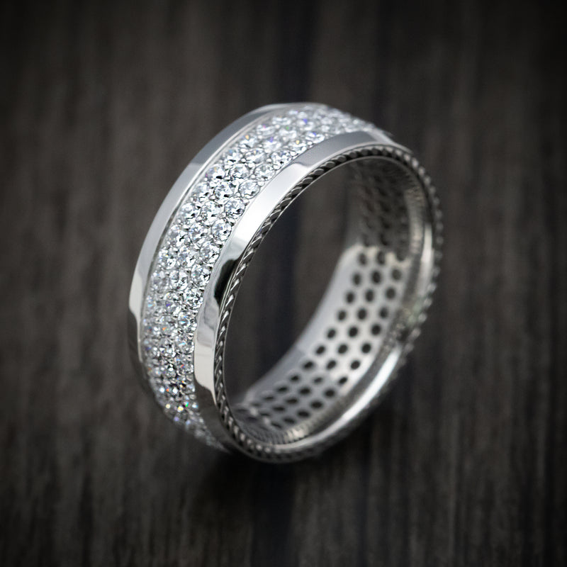 Faceted oxidized sterling silver ring for men -Sterling Silver jewelry -  Nadin Art Design - Personalized Jewelry