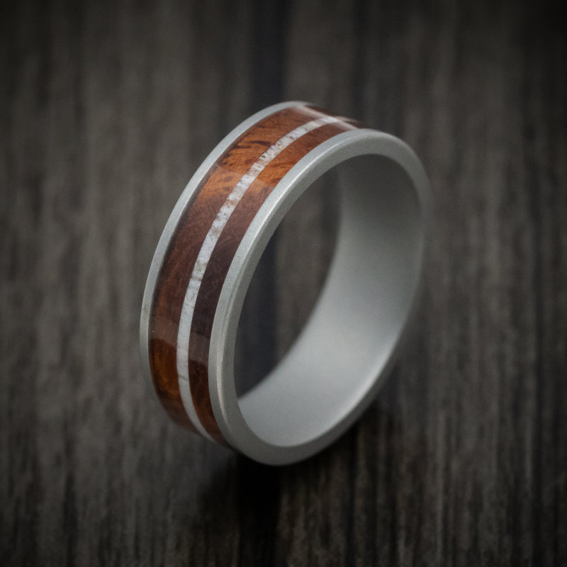 Cobalt Men's Ring with Wood and Antler Inlays