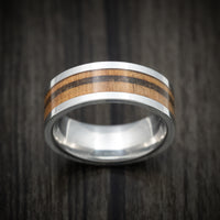 Cobalt Chrome Men's Ring with Wood and Dinosaur Bone Inlays