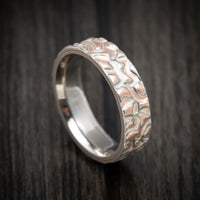 Rose Gold White Gold and Silver Mokume Gane Custom Made Men's Ring