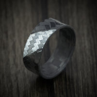 Angled Carbon Fiber Ring with Silver Texalium Slash Inlay