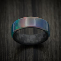 Synth Opal Ring with Carbon Fiber Sleeve