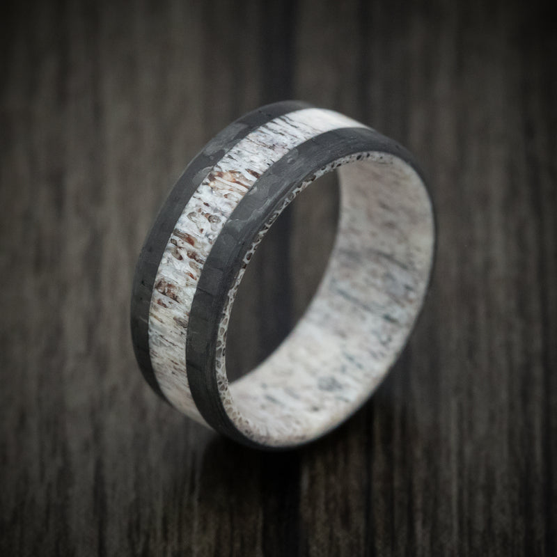 Carbon Fiber and Antler Ring