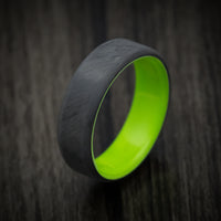 Carbon Fiber Men's Ring with Yellow Glow Sleeve
