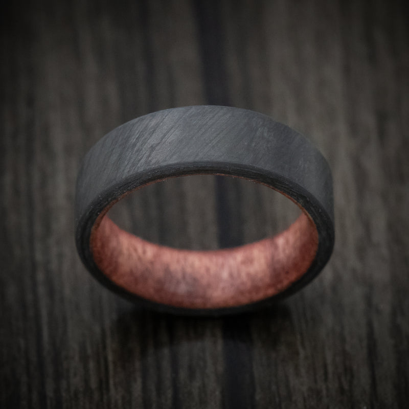 Carbon Fiber Men's Ring with Sequoia Wood Sleeve
