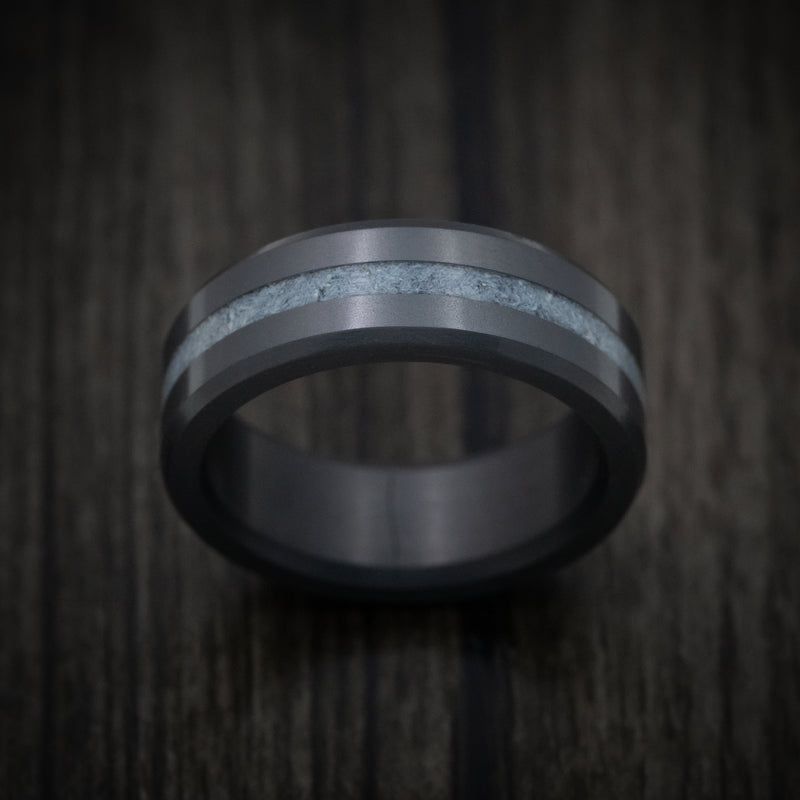 Elysium Black Diamond and Crushed Antler Inlay Men's Ring