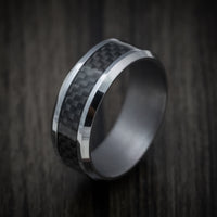 Tantalum Band with Carbon Fiber Inlay Custom Made Men's Ring