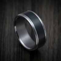 Tantalum Band with Carbon Fiber Inlay Custom Made Men's Ring