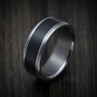 Tantalum Band with Carbon Fiber Inlay Custom Made Men's Ring