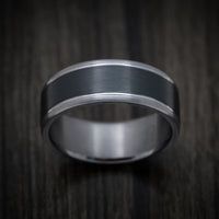 Tantalum Band with Carbon Fiber Inlay Custom Made Men's Ring